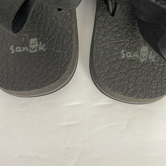 Sanuk Boys Thong Sandals Black 9-10 - Picture 4 of 6